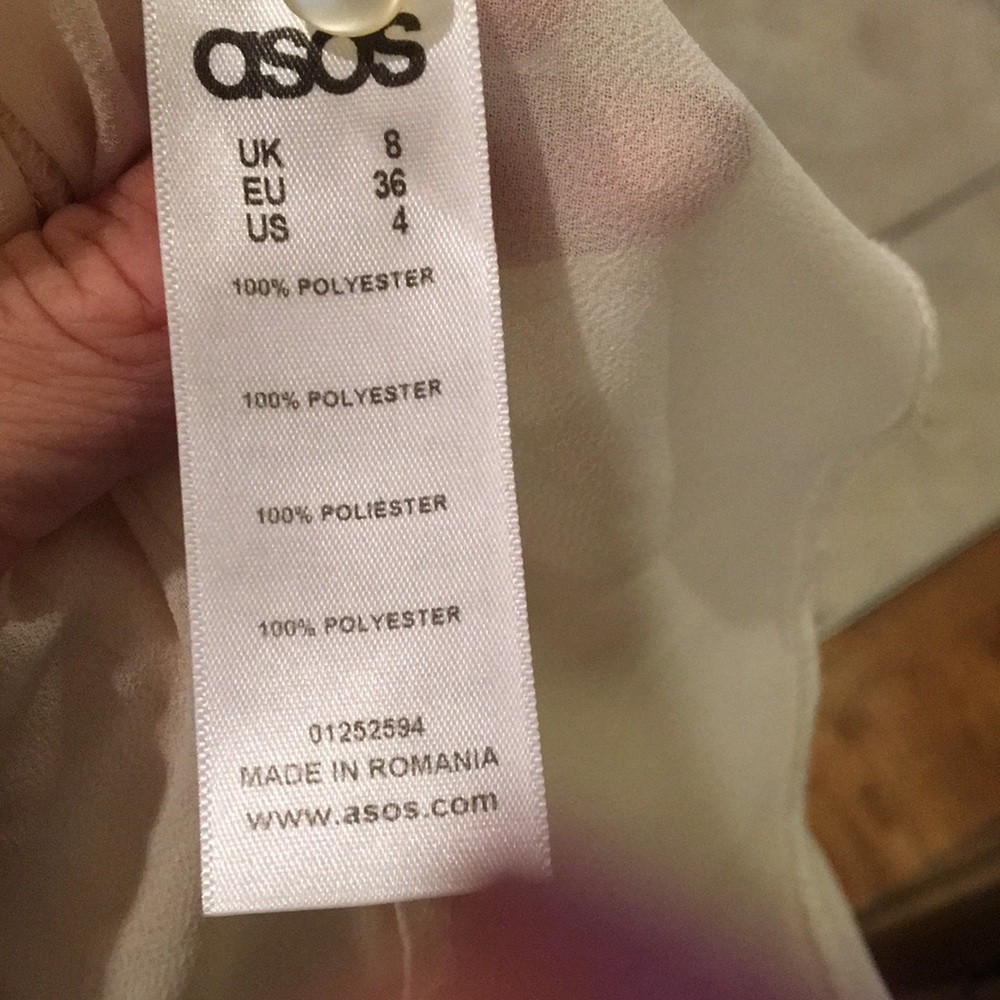 ASOS Cream Ruffle Hem Blouse - Picture 8 of 8